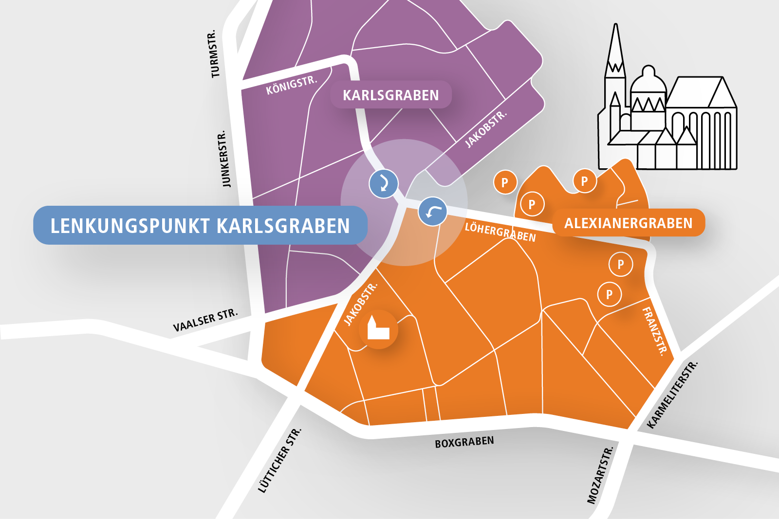 241014 STA062_Website_Meilenstein Lenkungspunkt Karlsgraben_Karte| © Stadt Aachen